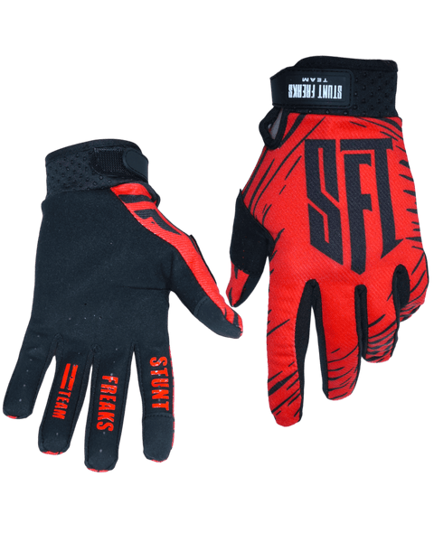 Motokrosa cimdi SFT Touch Red sarkani STUNT FREAKS TEAM MOTOVEIKALS 21