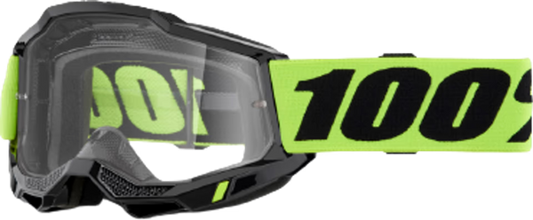 Motokrosa (MX) brilles 100% Accuri 2 Neon Yellow Clear 100% MOTOVEIKALS 21
