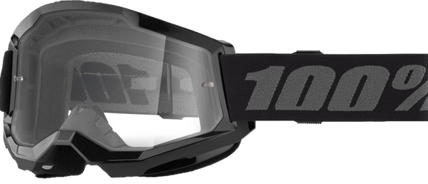 Motokrosa (MX) brilles 100% Strata 2 Black Clear 100% MOTOVEIKALS 21