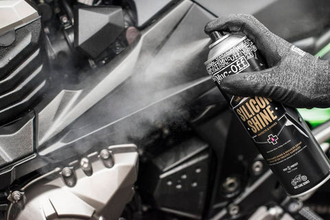 Muc-Off Silicon Shine silikona spīduma un aizsardzības aerosols motociklam 500 ml MUC-OFF MOTOVEIKALS 21