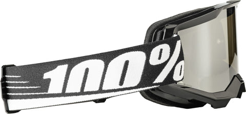 MX brilles GMS &amp; 100% Strata 2 Black ar Silver Mirror lēcu GMS MOTOVEIKALS 21