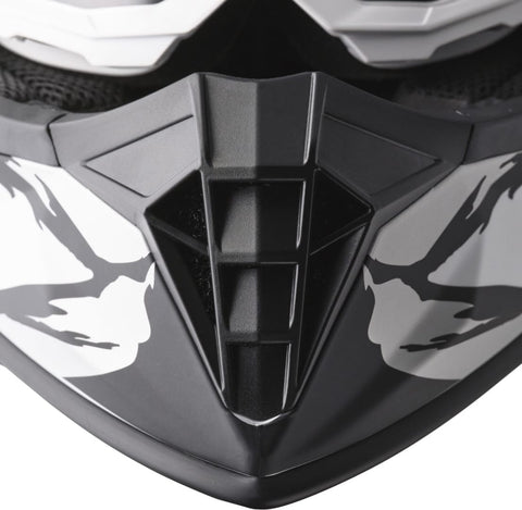 MX ķivere GMS Fortis Graffi Matte Black-White + 100% MX brilles GMS MOTOVEIKALS 21