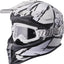 MX ķivere GMS Fortis Graffi Matte Black-White + 100% MX brilles GMS MOTOVEIKALS 21