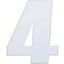 Number Mse #4 4.5" White MOOSE RACING HARD-PARTS MOOSE RACING MOTOVEIKALS 21