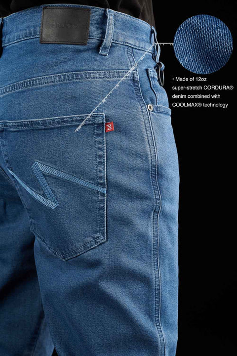 PANDO MOTO JAMES REGULAR BLUE moto džinsi vīriešiem (Regular Fit, Cordura®) AA PANDO MOTO MOTOVEIKALS 21