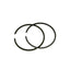 piston ring set Airsal sport 69.4cc 46mm for Kymco, SYM vertical AIRSAL MOTOVEIKALS 21