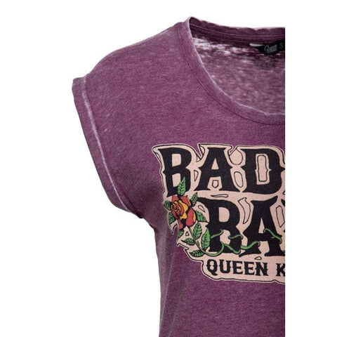 Queen Kerosin Bad ass babe t-shirt plum KING KEROSIN MOTOVEIKALS 21