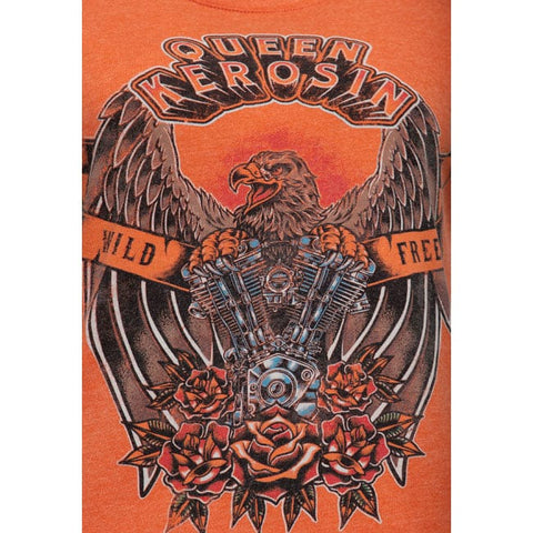 Queen Kerosin Wild & Free t-shirt harvest pumpkin KING KEROSIN MOTOVEIKALS 21