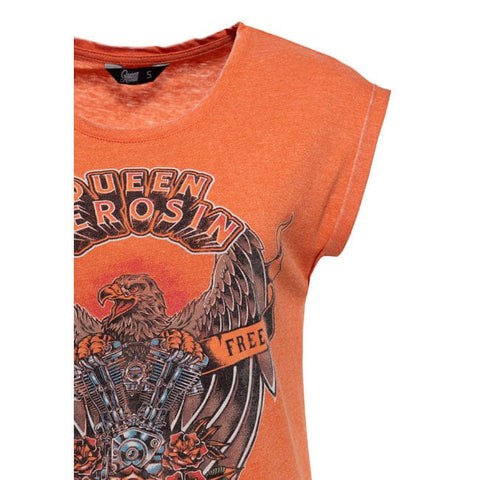 Queen Kerosin Wild & Free t-shirt harvest pumpkin KING KEROSIN MOTOVEIKALS 21