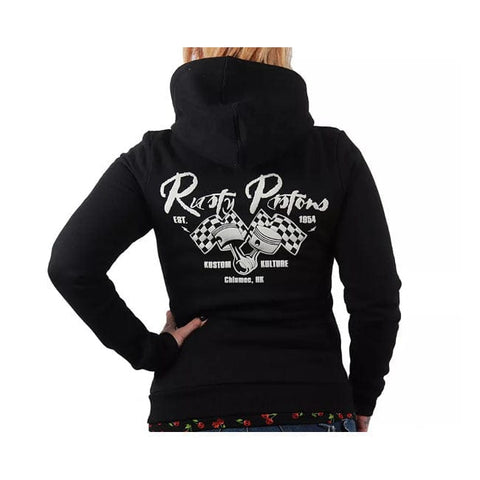 Rusty Pistons Turner female zip hoodie black/red RUSTY PISTONS MOTOVEIKALS 21