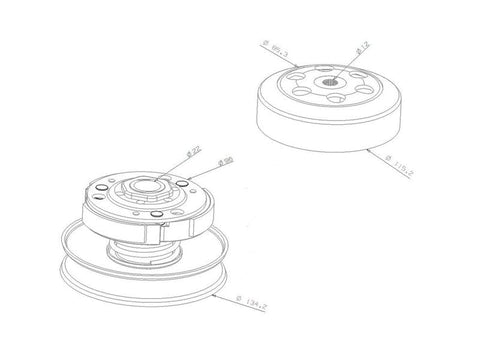 Sajūga komplekts 107mm 101.OCTANE PIAGGIO 98- 101 OCTANE MOTOVEIKALS 21