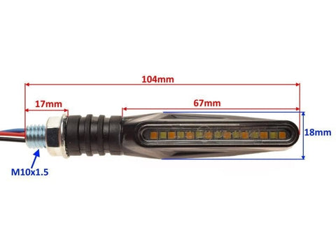 Sekvenciālie pagrieziena lukturi 15 LED REPLICA MOTOVEIKALS 21