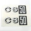 Side cover fairing sticker white black for Zündapp CS 50 DIVERSE / IMPORT MOTOVEIKALS 21
