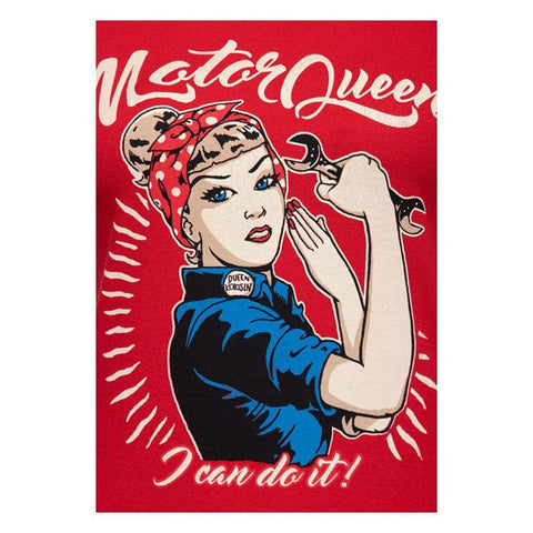 Sieviešu T-krekliņš QUEEN KEROSIN motor queen I CAN DO IT red L QUEEN KEROSIN MOTOVEIKALS 21
