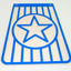 Splash guard moped wide 210/175mm high approx. 270mm mounting distance 145mm white blue for moped, moped, mokick DIVERSE / IMPORT MOTOVEIKALS 21