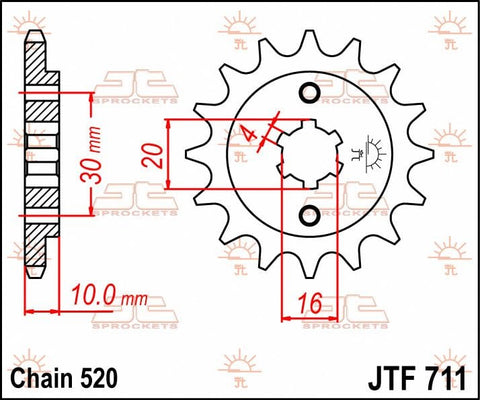 Sprocket Front 13T 520 JT SPROCKETS JT SPROCKETS MOTOVEIKALS 21