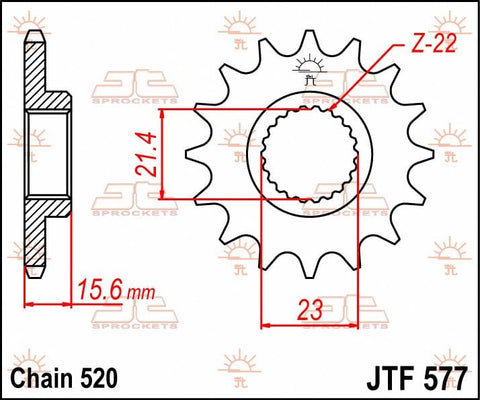 Sprocket Front 14T 520 JT SPROCKETS JT SPROCKETS MOTOVEIKALS 21