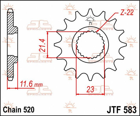 Sprocket Front 14T 520 JT SPROCKETS JT SPROCKETS MOTOVEIKALS 21