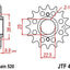 Sprocket Front 14T 520 JT SPROCKETS JT SPROCKETS MOTOVEIKALS 21