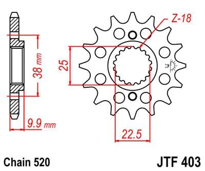 Sprocket Front 14T 520 JT SPROCKETS JT SPROCKETS MOTOVEIKALS 21