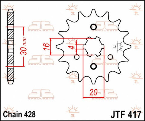 Sprocket Front 15T 428 JT SPROCKETS JT SPROCKETS MOTOVEIKALS 21