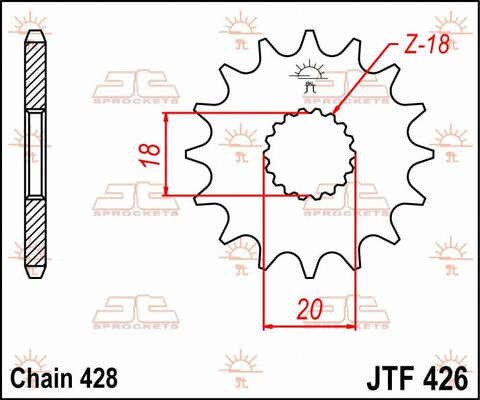 Sprocket Front 15T 428 JT SPROCKETS JT SPROCKETS MOTOVEIKALS 21
