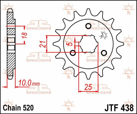 Sprocket Front 15T 520 JT SPROCKETS JT SPROCKETS MOTOVEIKALS 21