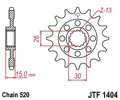 Sprocket Front 15T 520 JT SPROCKETS JT SPROCKETS MOTOVEIKALS 21