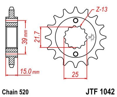 Sprocket Front 15T 520 JT SPROCKETS JT SPROCKETS MOTOVEIKALS 21