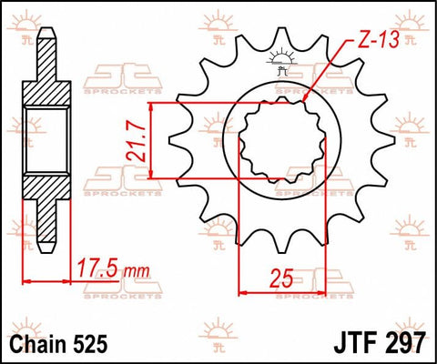 Sprocket Front 15T 525 JT SPROCKETS JT SPROCKETS MOTOVEIKALS 21