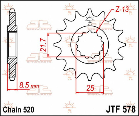 Sprocket Front 16T 520 JT SPROCKETS JT SPROCKETS MOTOVEIKALS 21