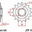 Sprocket Front 16T 520 JT SPROCKETS JT SPROCKETS MOTOVEIKALS 21