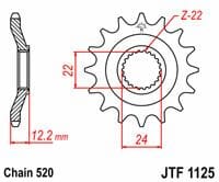 Sprocket Front 16T 520 JT SPROCKETS JT SPROCKETS MOTOVEIKALS 21
