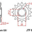 Sprocket Front 16T 520 JT SPROCKETS JT SPROCKETS MOTOVEIKALS 21