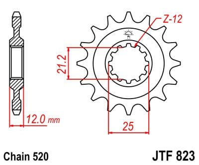 Sprocket Front 16T 520 JT SPROCKETS JT SPROCKETS MOTOVEIKALS 21