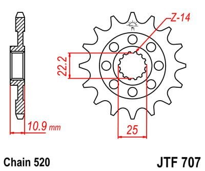 Sprocket Front 16T 520 JT SPROCKETS JT SPROCKETS MOTOVEIKALS 21