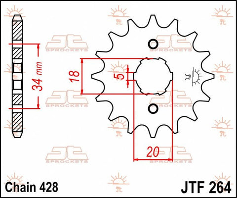 Sprocket Front 17T 428 JT SPROCKETS JT SPROCKETS MOTOVEIKALS 21
