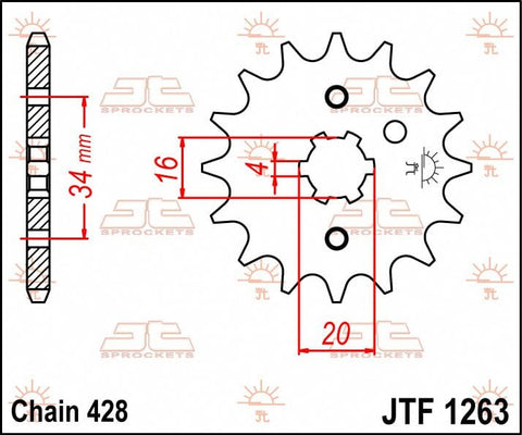 Sprocket Front 17T 428 JT SPROCKETS JT SPROCKETS MOTOVEIKALS 21