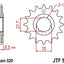 Sprocket Front 17T 520 JT SPROCKETS JT SPROCKETS MOTOVEIKALS 21