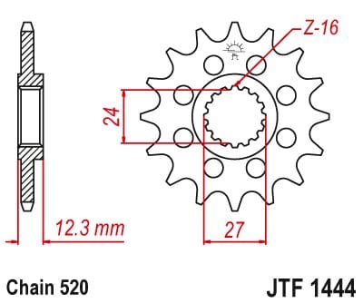 Sprocket Front 17T 520 JT SPROCKETS JT SPROCKETS MOTOVEIKALS 21