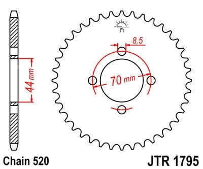 Sprocket Rear 24T 520 JT SPROCKETS JT SPROCKETS MOTOVEIKALS 21