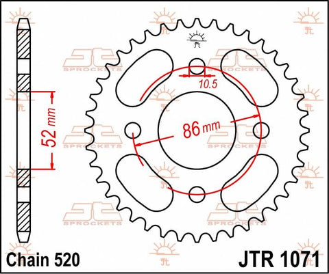 Sprocket Rear 30T 520 JT SPROCKETS JT SPROCKETS MOTOVEIKALS 21