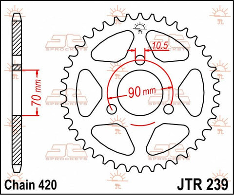 Sprocket Rear 36T 420 JT SPROCKETS JT SPROCKETS MOTOVEIKALS 21