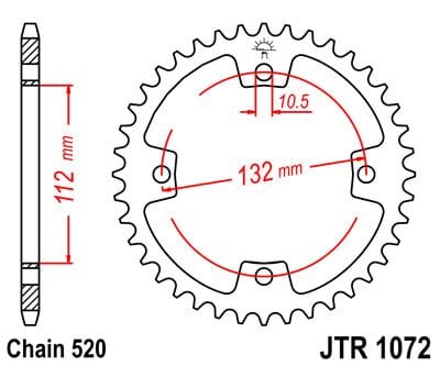 Sprocket Rear 36T 520 JT SPROCKETS JT SPROCKETS MOTOVEIKALS 21