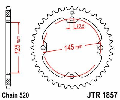 Sprocket Rear 38T 520 Blk JT SPROCKETS JT SPROCKETS MOTOVEIKALS 21