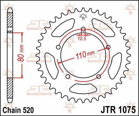 Sprocket Rear 39T 520 JT SPROCKETS JT SPROCKETS MOTOVEIKALS 21
