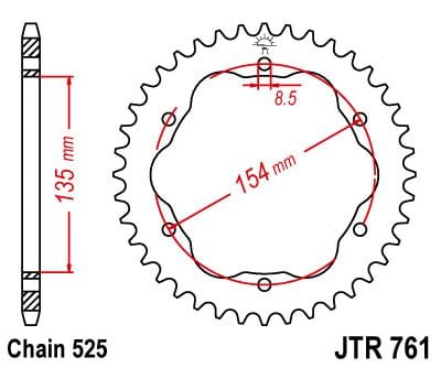 Sprocket Rear 39T 525 JT SPROCKETS JT SPROCKETS MOTOVEIKALS 21