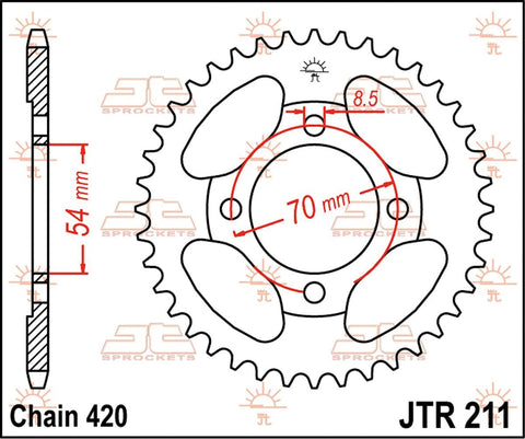 Sprocket Rear 42T 420 JT SPROCKETS JT SPROCKETS MOTOVEIKALS 21