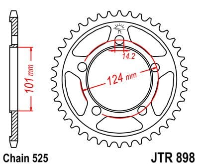 Sprocket Rear 42T 525 JT SPROCKETS JT SPROCKETS MOTOVEIKALS 21