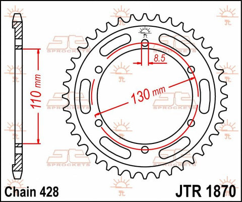 Sprocket Rear 44T 428 JT SPROCKETS JT SPROCKETS MOTOVEIKALS 21